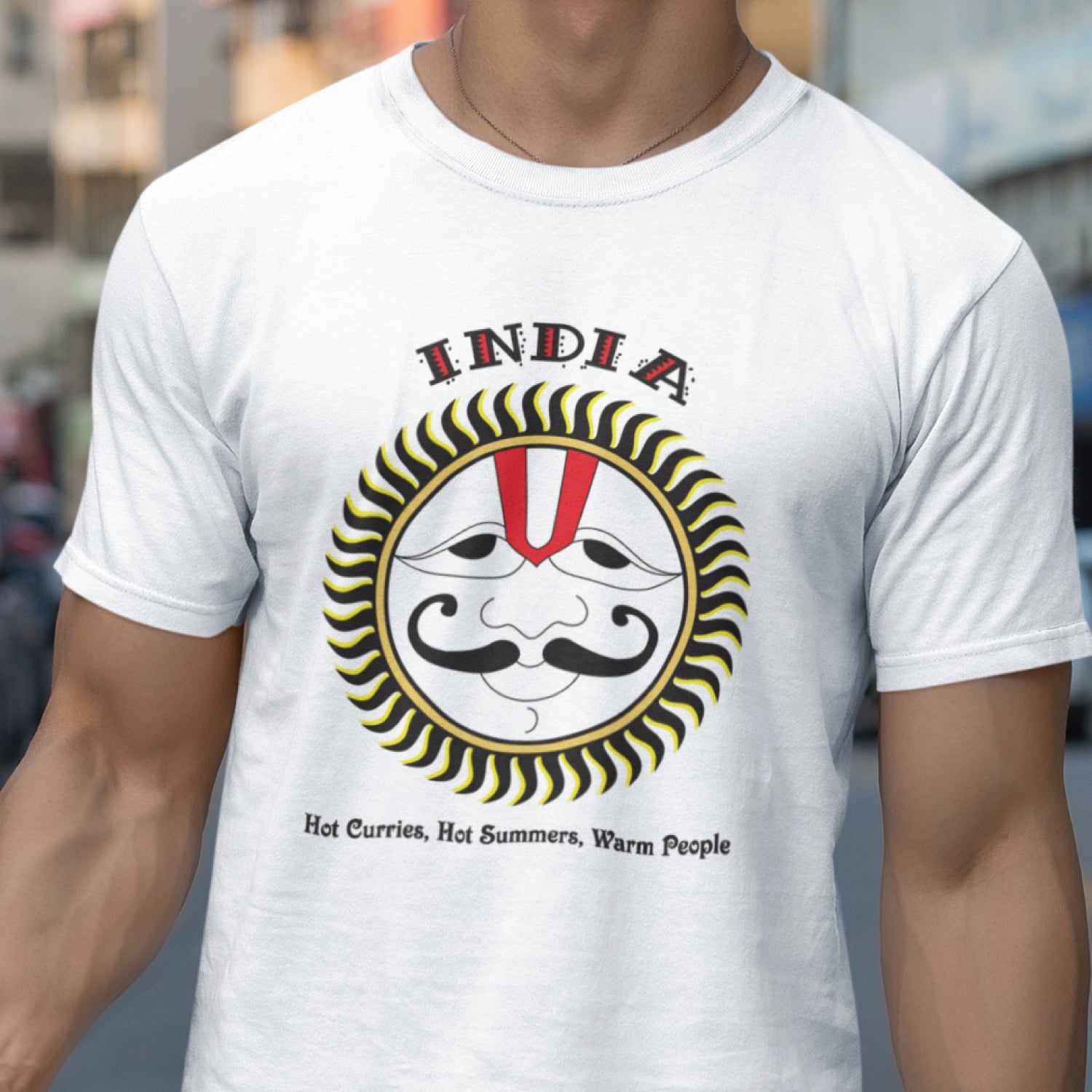 India Sun 100% Cotton Men's T-Shirt Everyday Casual Wear - Shipping Globally