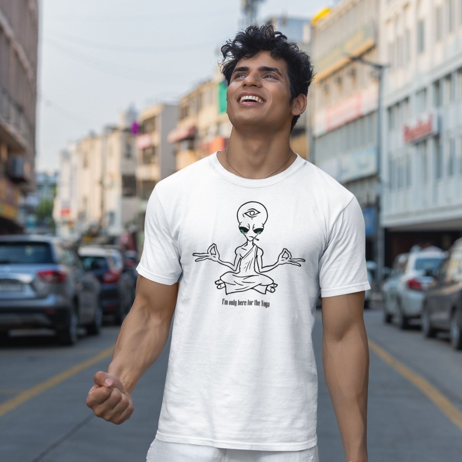 Alien Yoga Men's Cotton T-Shirt Regular Fit Casual Wear Original Since 1997 Shipping Globally
