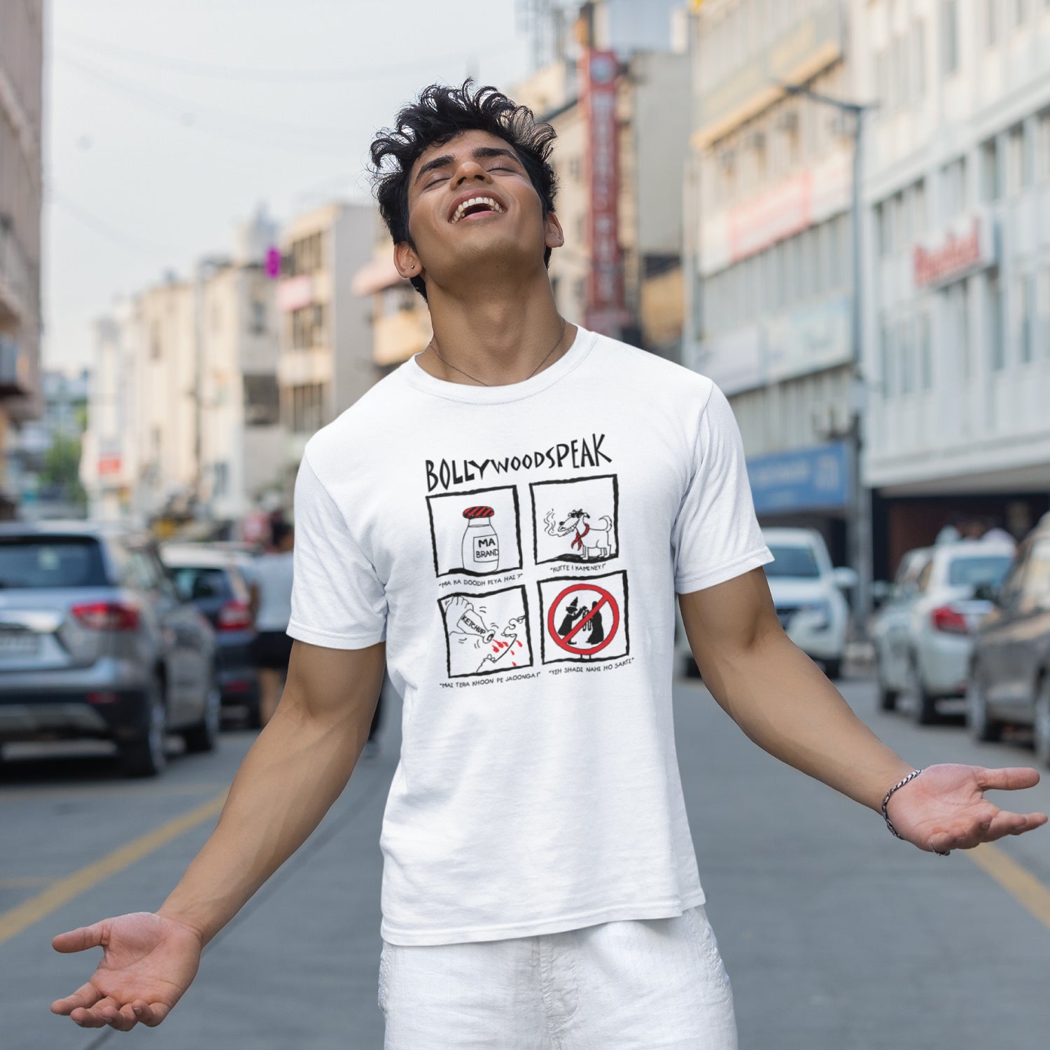 Bollywood 100% Cotton Men's T-Shirt Everyday Casual Wear Shipping Globally