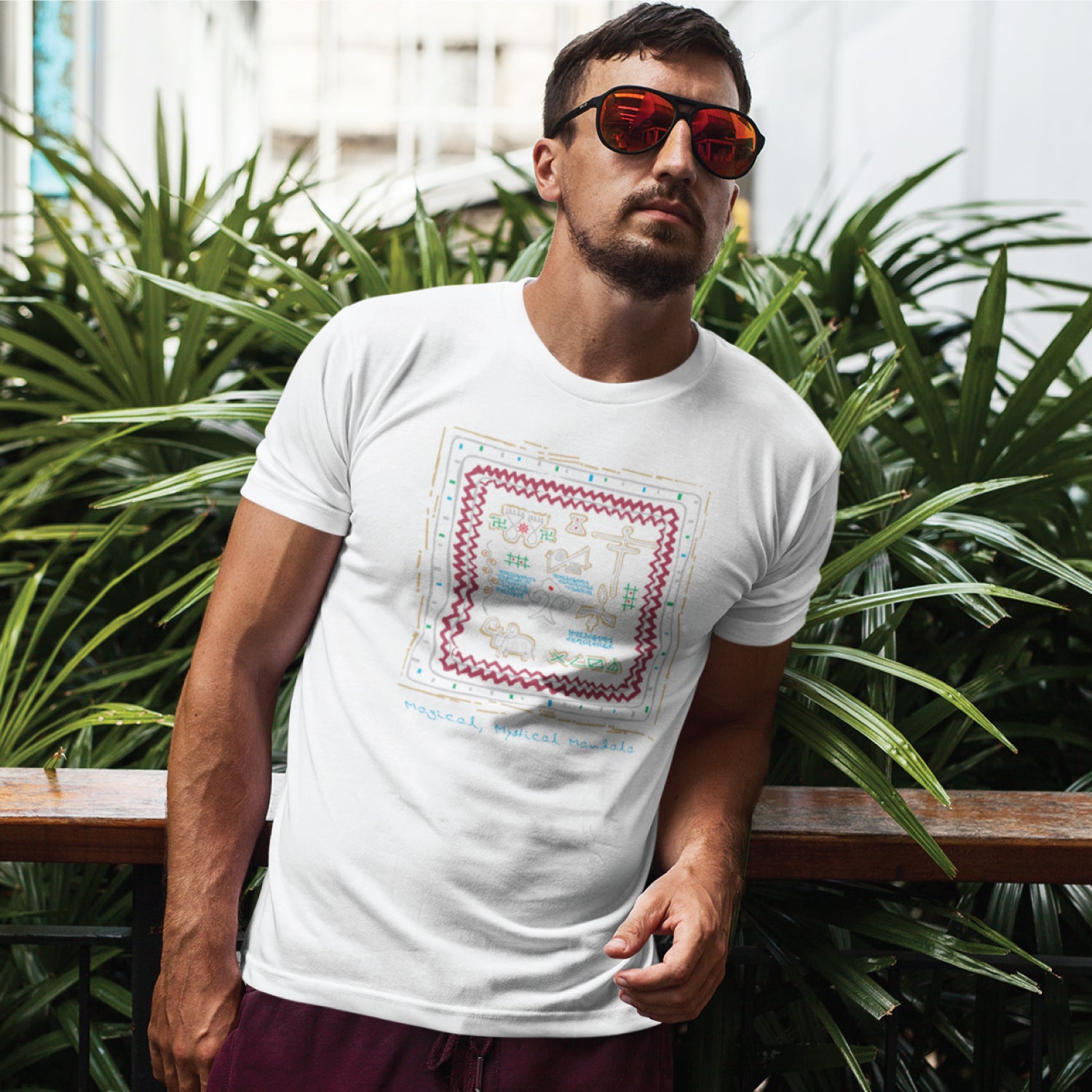 Magic Mandala 100% Cotton Men's T-Shirt Everyday Casual Wear Shipping Globally