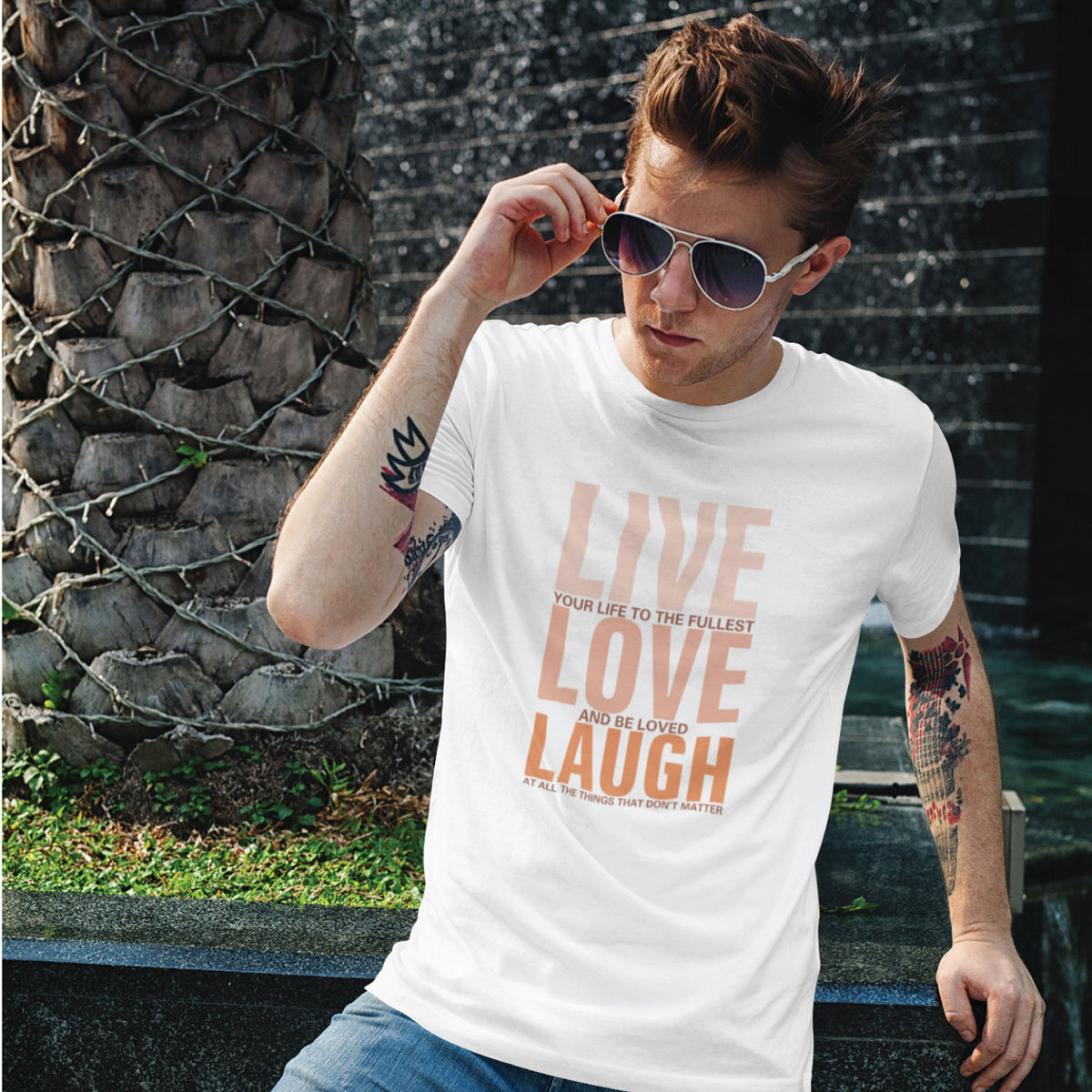 "Live Love" Graphic Printed T-Shirt | Tantra T-Shirts
