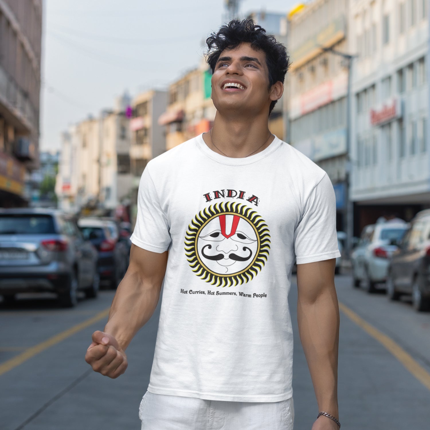 India Sun 100% Cotton Men's T-Shirt Everyday Casual Wear - Shipping Globally