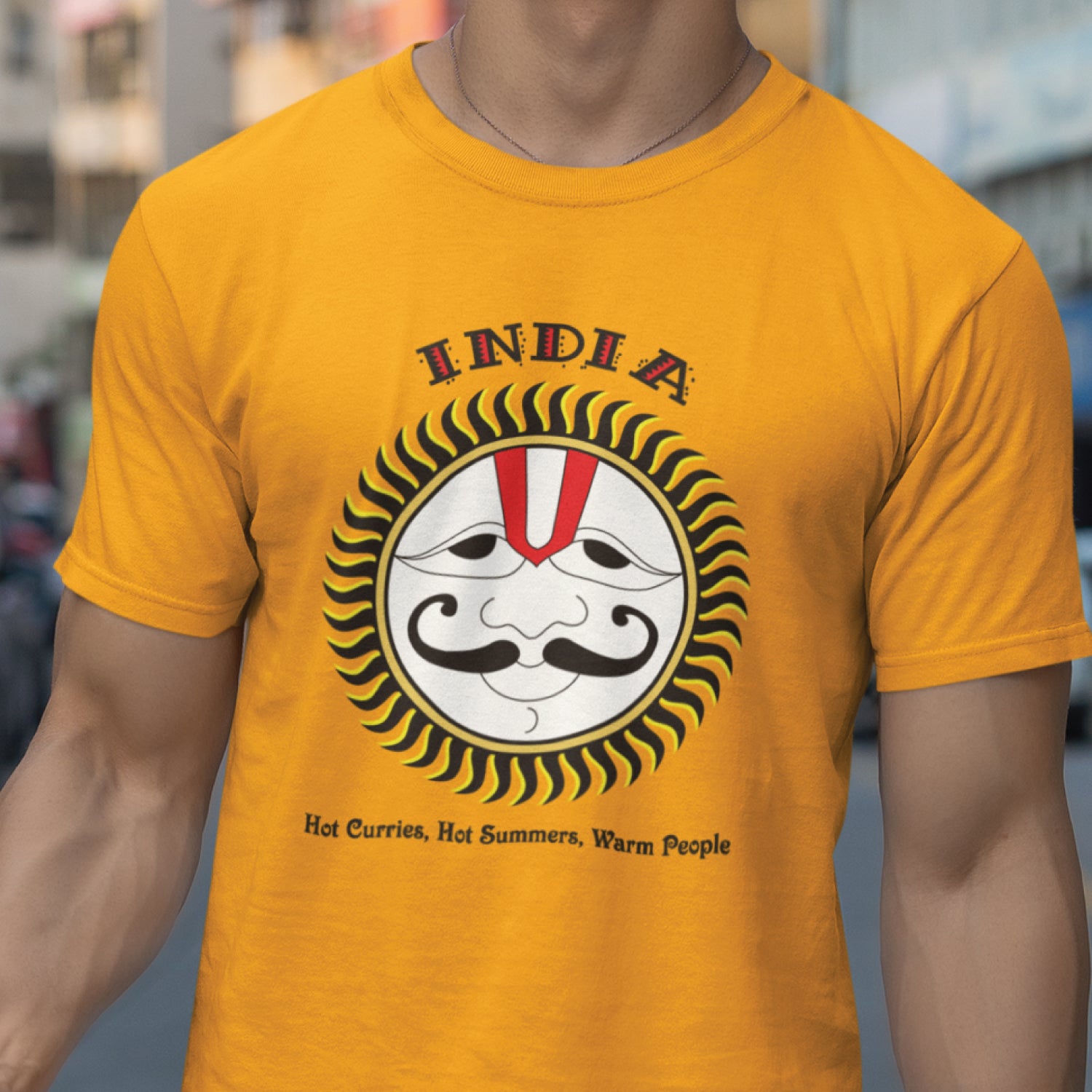 India Sun 100% Cotton Men's T-Shirt Everyday Casual Wear - Shipping Globally