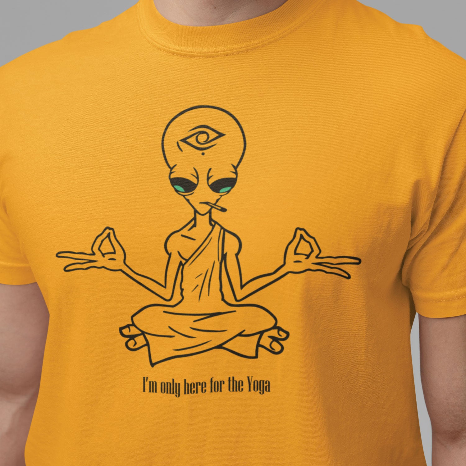 Alien Yoga Men's Cotton T-Shirt Regular Fit Casual Wear Original Since 1997 Shipping Globally