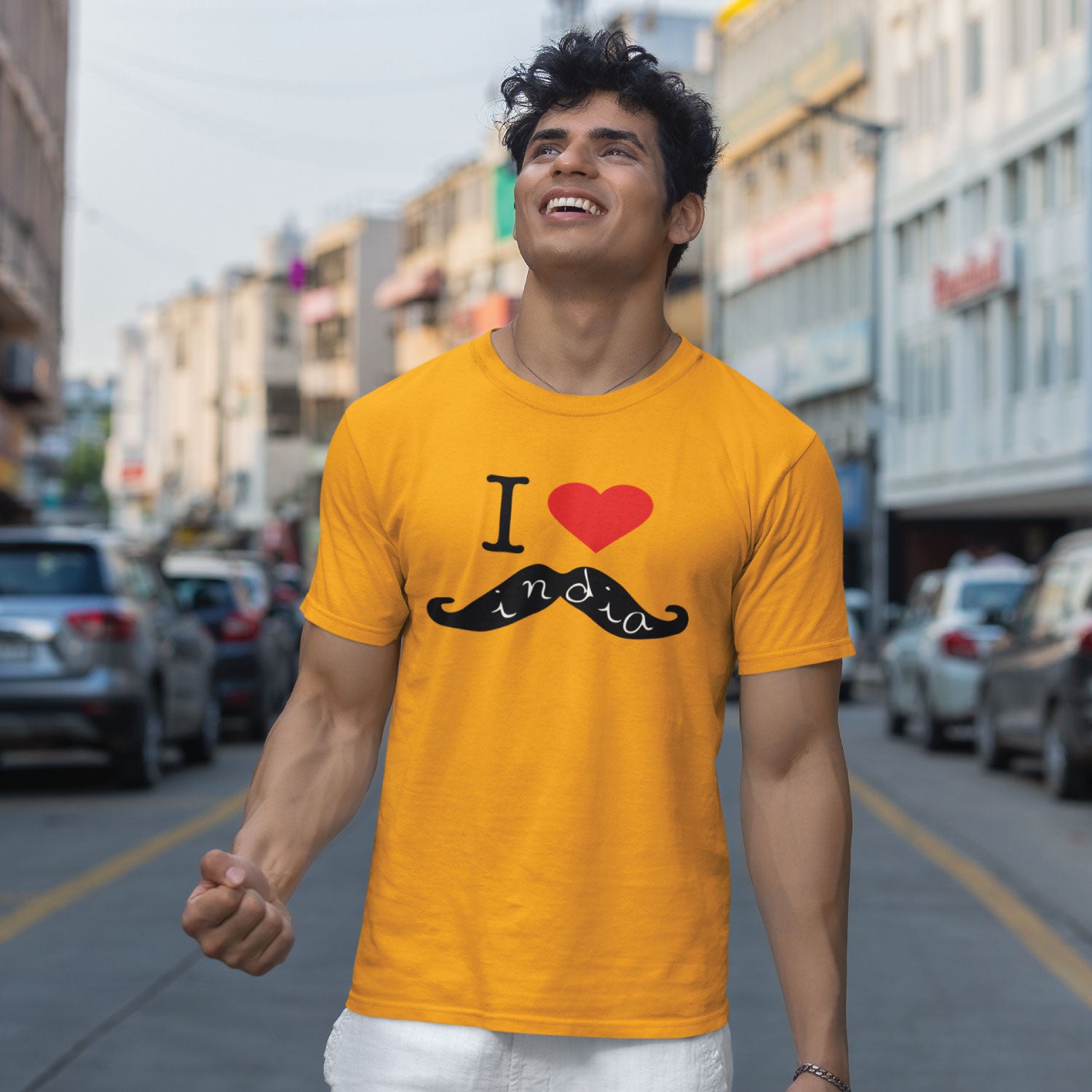 I Love Moustaches Men's Graphic Print Cotton T-Shirt Everyday Comfort Wear Original Since 1997 Shipping Globally