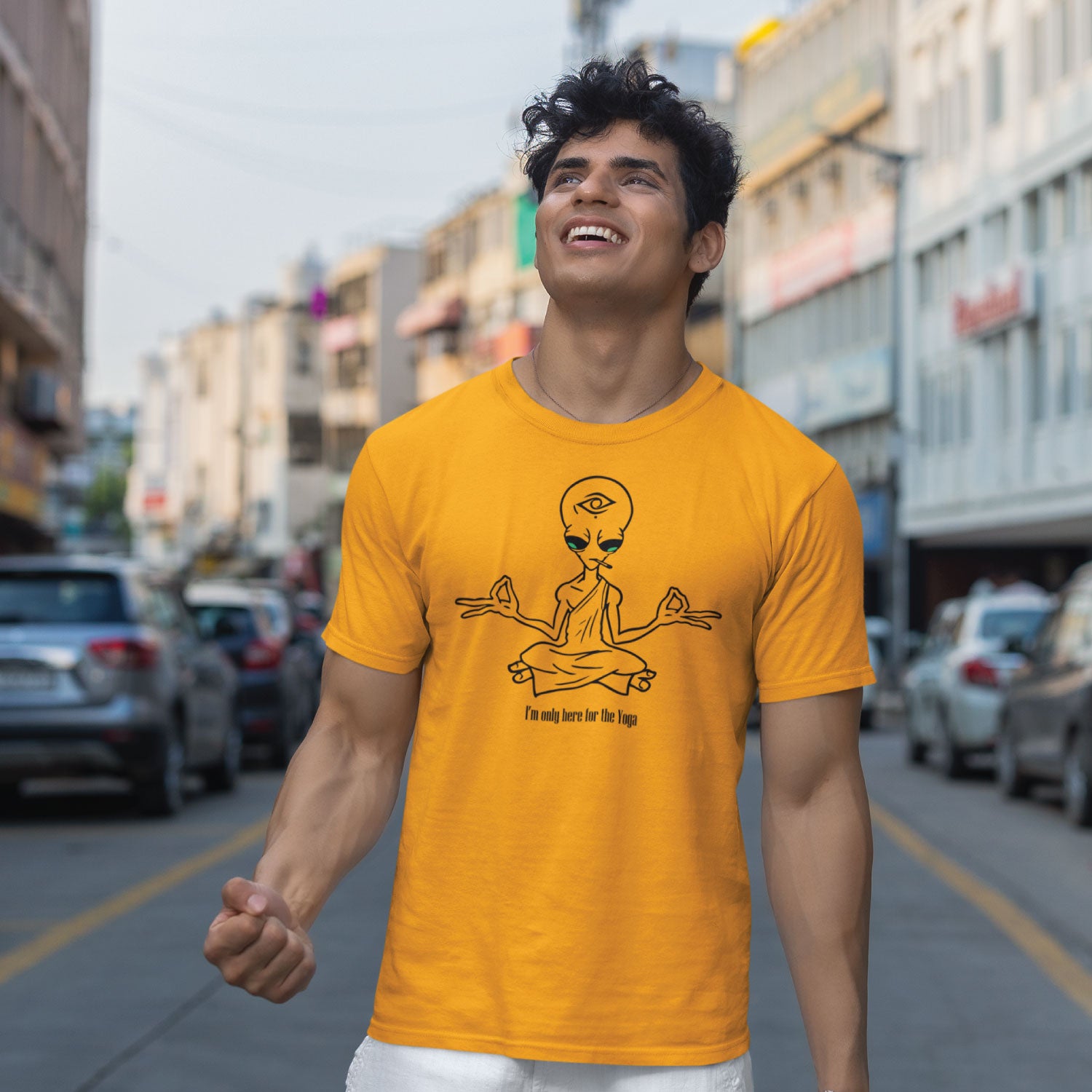 Alien Yoga Men's Cotton T-Shirt Regular Fit Casual Wear Original Since 1997 Shipping Globally
