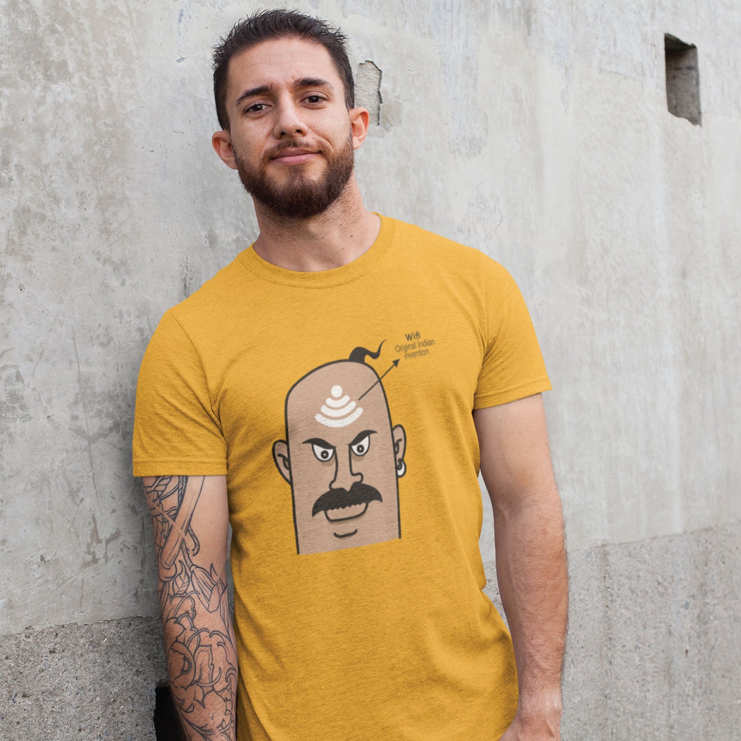 WiFi India Men's Graphic Print Cotton T-Shirt Everyday Comfort Wear Original Since 1997 Shipping Globally