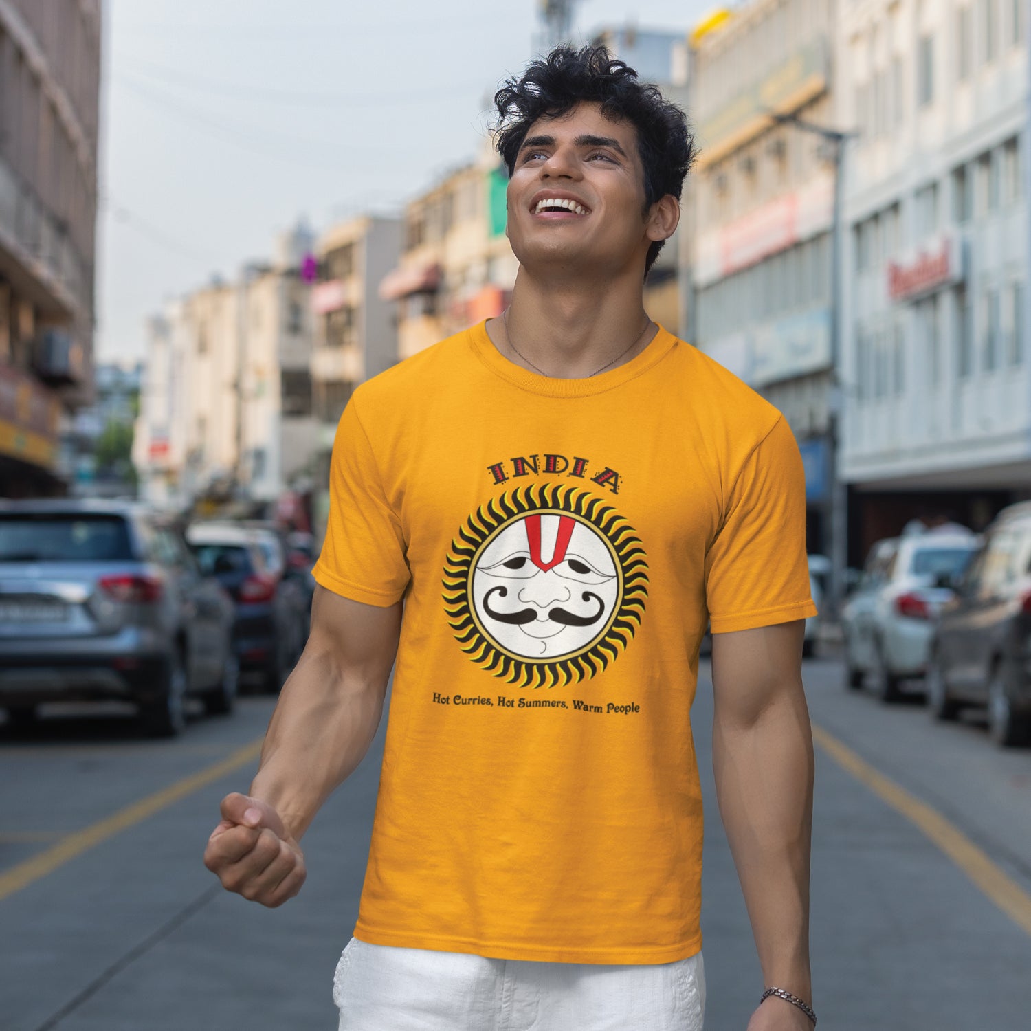India Sun 100% Cotton Men's T-Shirt Everyday Casual Wear - Shipping Globally