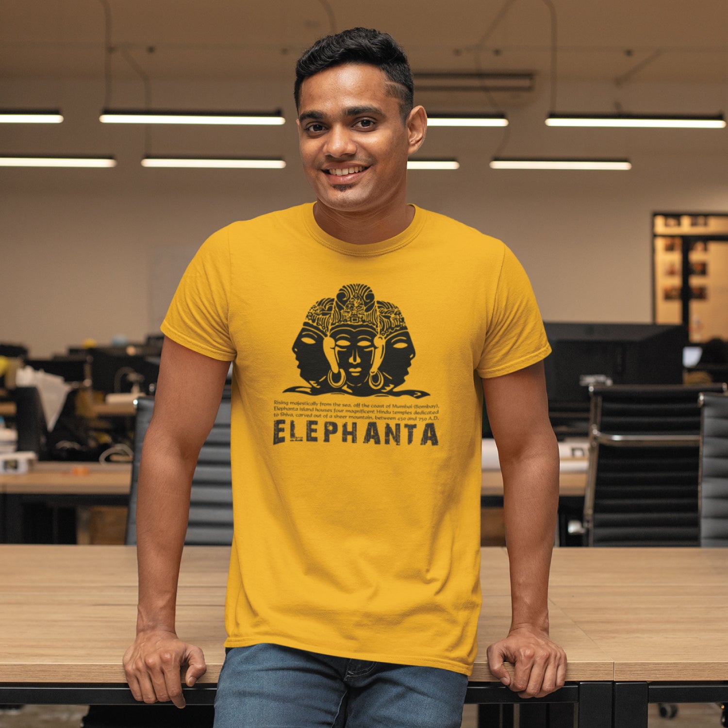 Elephanta 100% Cotton Men's T-Shirt Everyday Casual Wear Shipping Globally
