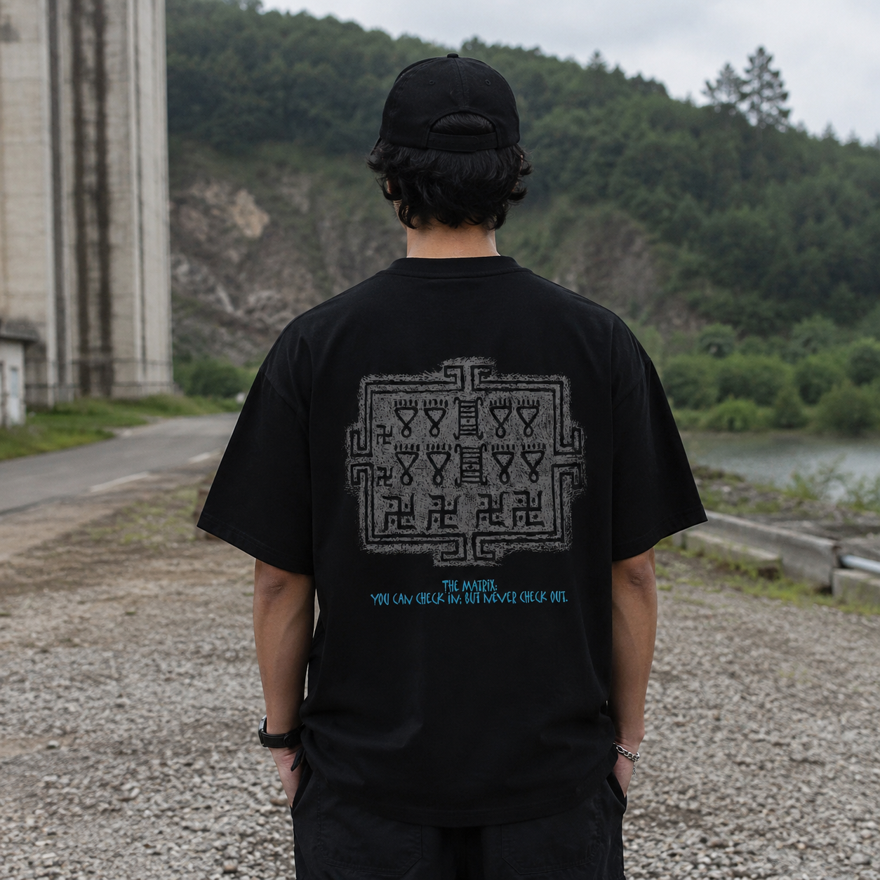 Matrix Oversized Back Print Cotton Men's T-Shirt Casual Wear Tantra Original Since 1997