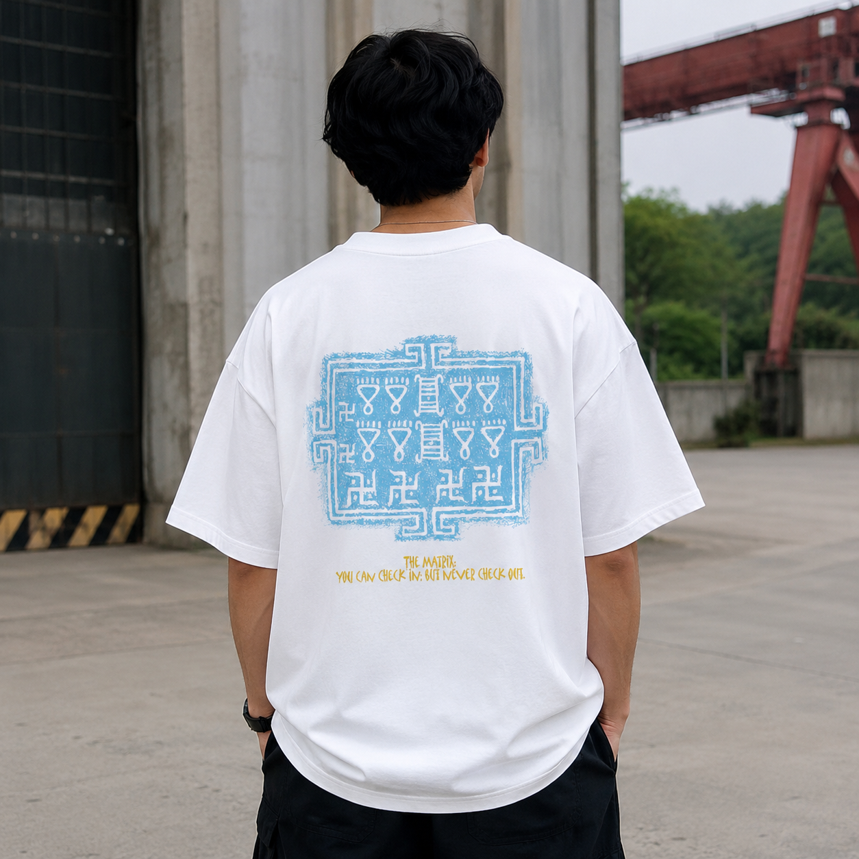 Matrix Oversized Back Print Cotton Men's T-Shirt Casual Wear Tantra Original Since 1997