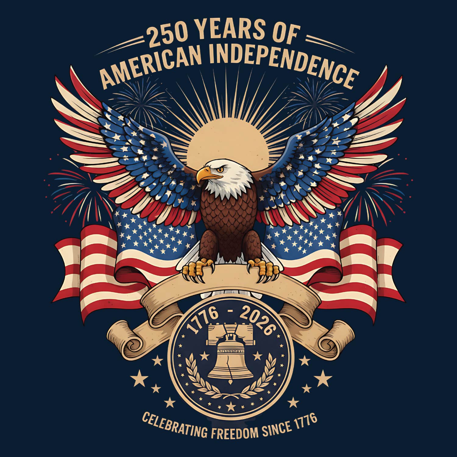 Tantra 250 Years Strong 1776-2026 Cotton Unisex T-Shirt Black Round Neck Everyday Casual Wear Original Since 1997 Shipping Globally