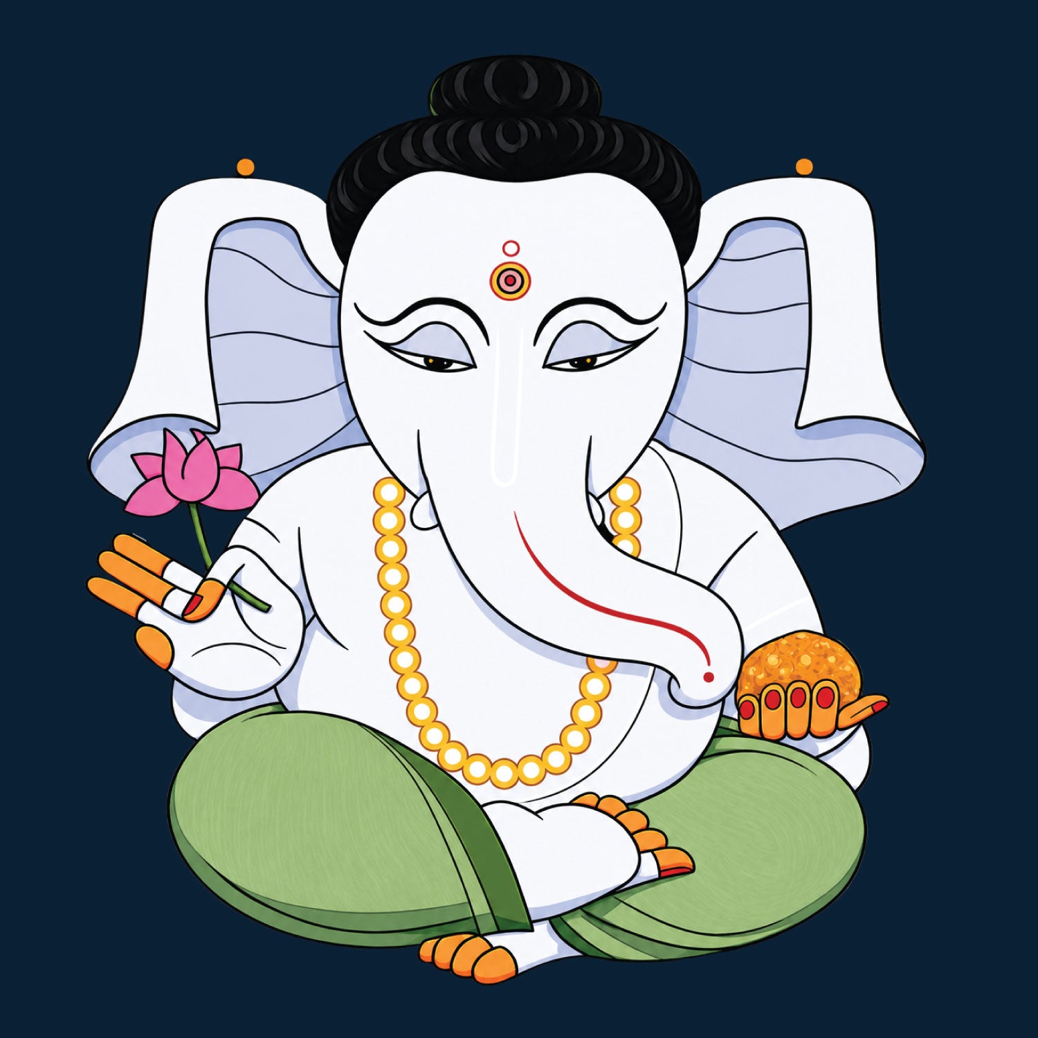 Ganesha Modak 100% Cotton Unisex T-Shirt Everyday Casual Wear Original Since 1997 Shipping Globally