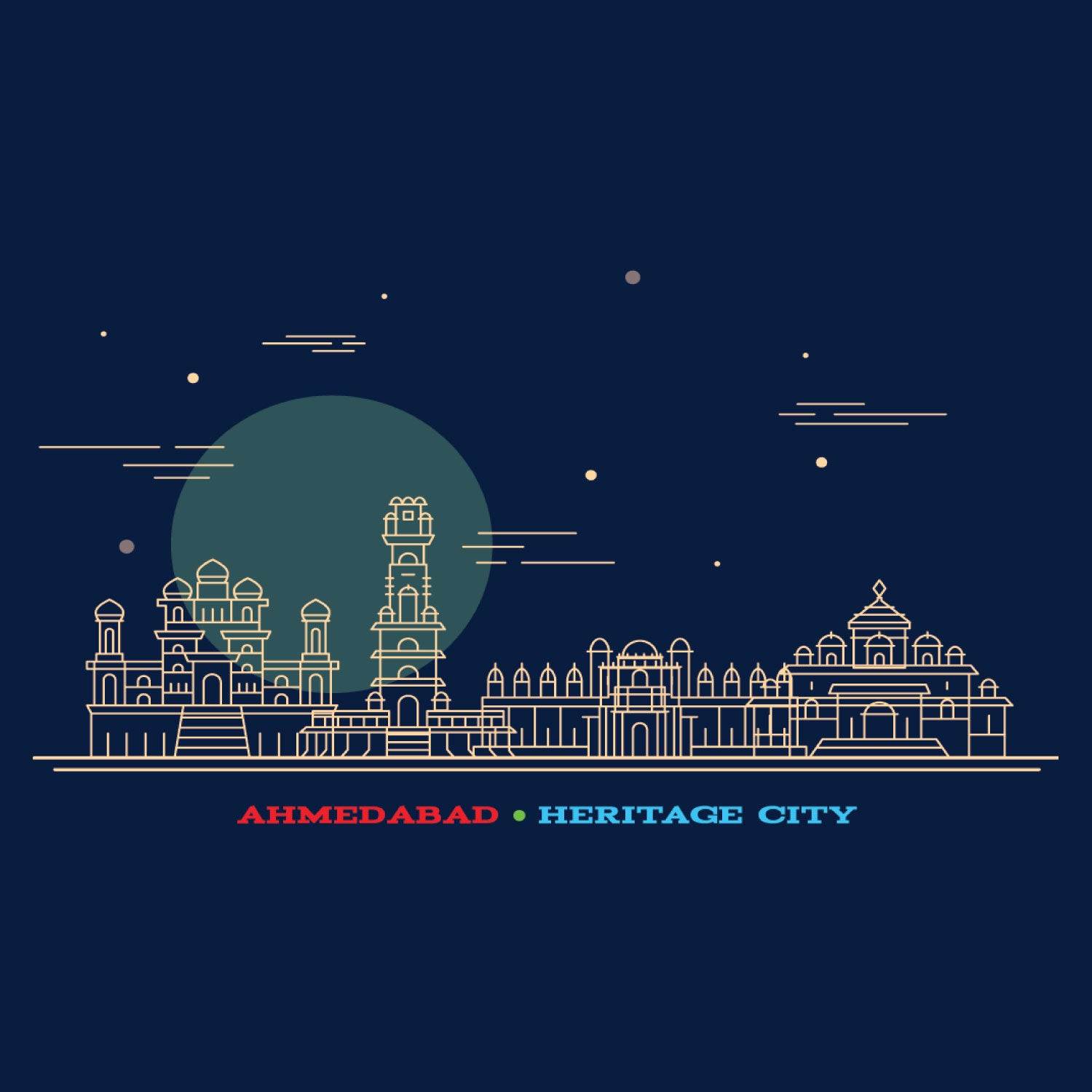 Tantra Ahmedabad City Graphic Cotton Unisex T Shirt Everyday Casual Wear Original Since 1997