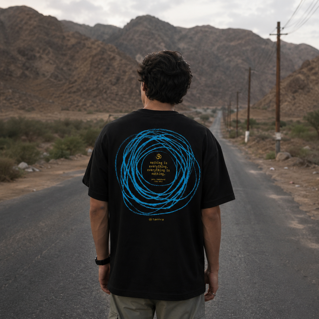 Nothingness Oversized Back Print Cotton Men's T-Shirt Casual Wear Tantra Original Since 1997