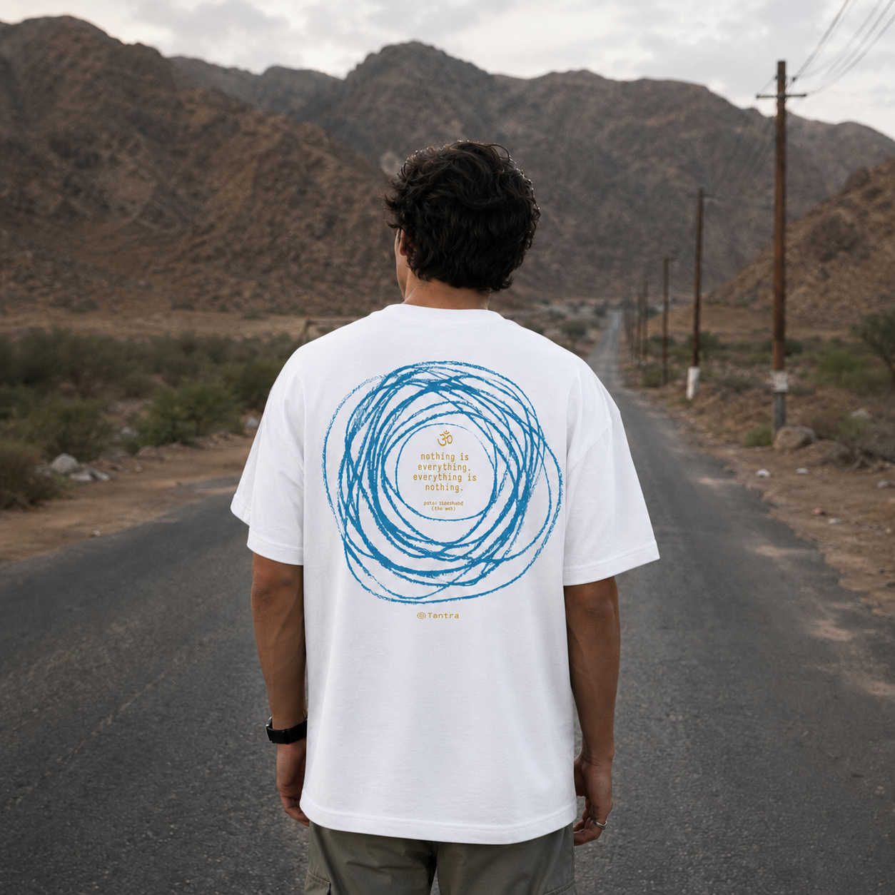 Nothingness Oversized Back Print Cotton Men's T-Shirt Casual Wear Tantra Original Since 1997