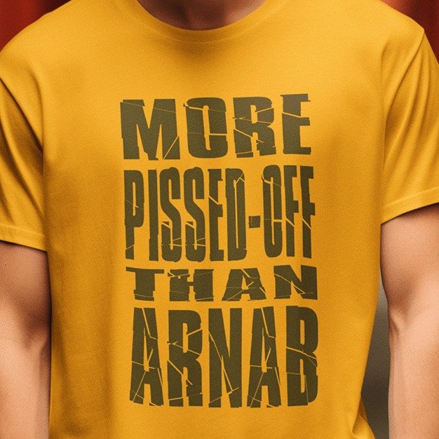 Arnab Mens Yellow Printed T-shirt