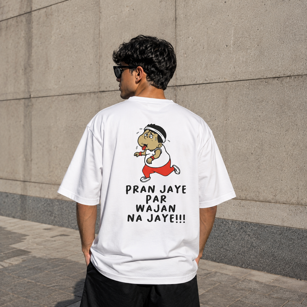 Pran Oversized Back Print Cotton Men's T-Shirt Casual Wear Tantra Original Since 1997