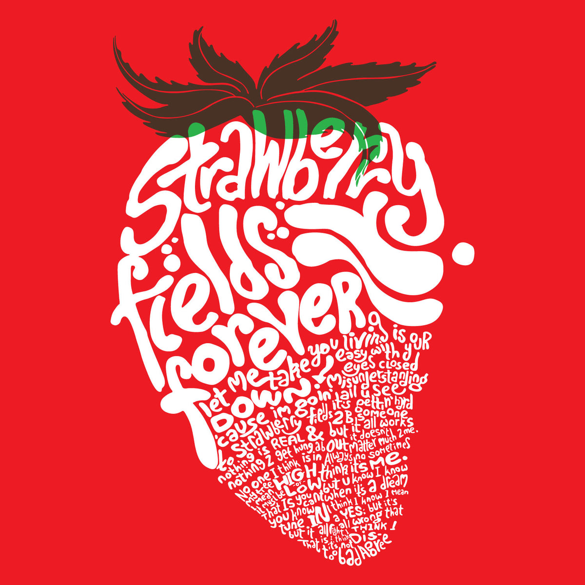 Strawberry Typography Art Women's T-Shirt | Creative Fruit Silhouette Graphic | Casual Wear | Tantra Original Since 1997