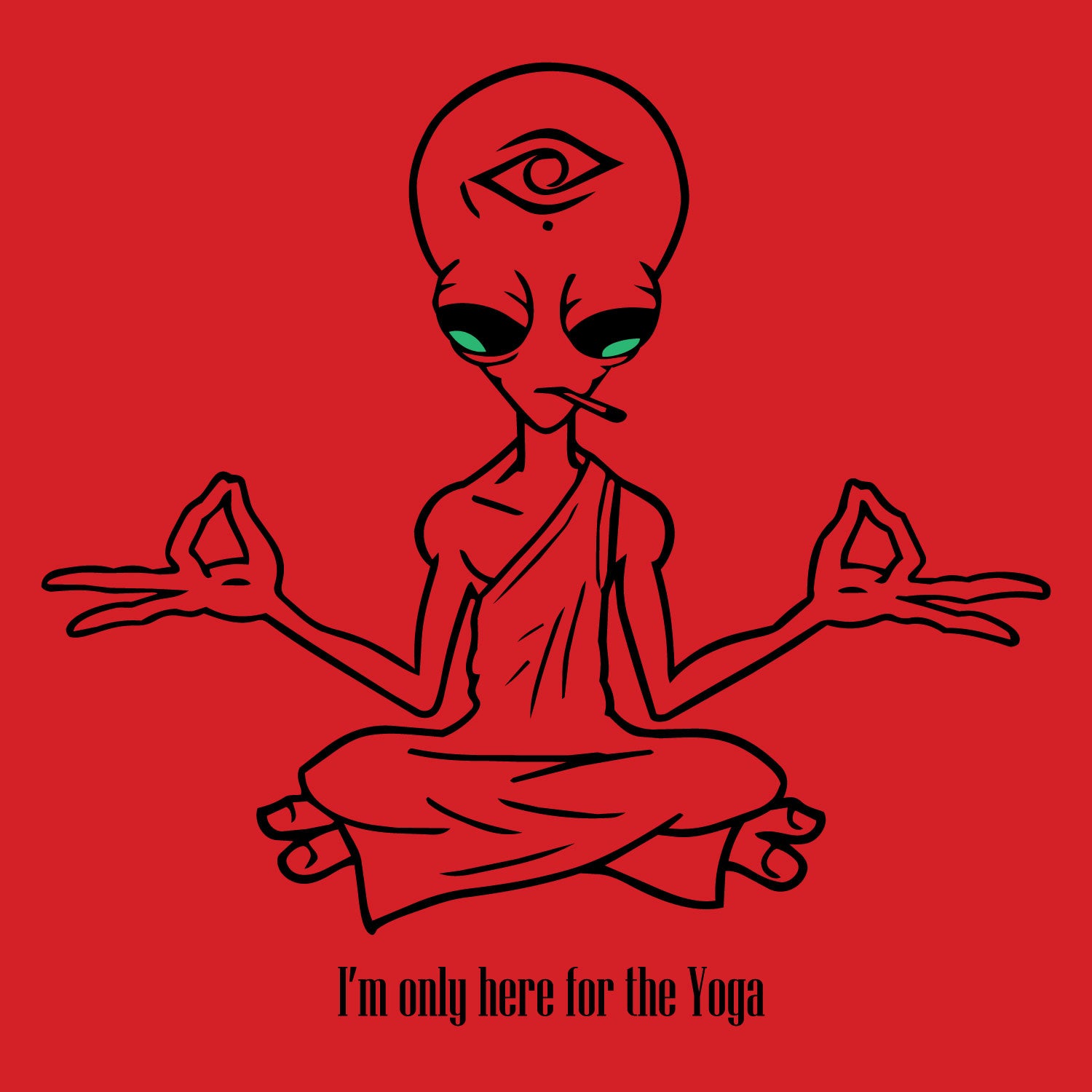 Alien Yoga Men's Cotton T-Shirt Regular Fit Casual Wear Original Since 1997 Shipping Globally
