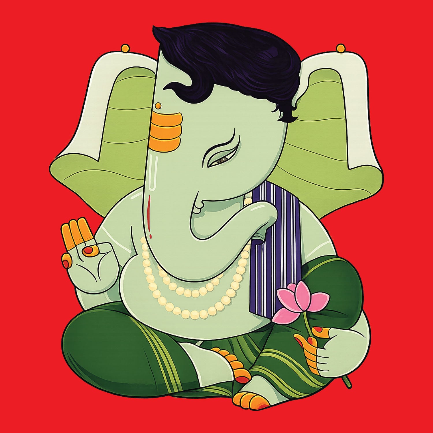 Ganesha Lotus 100% Cotton Unisex T-Shirt Everyday Casual Wear Original Since 1997 Shipping Globally
