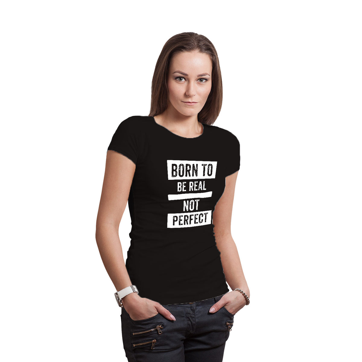 Be Real Women's Typography Graphic T-Shirt | Self Expression Casual Wear | Original Since 1997 | Shipping Globally