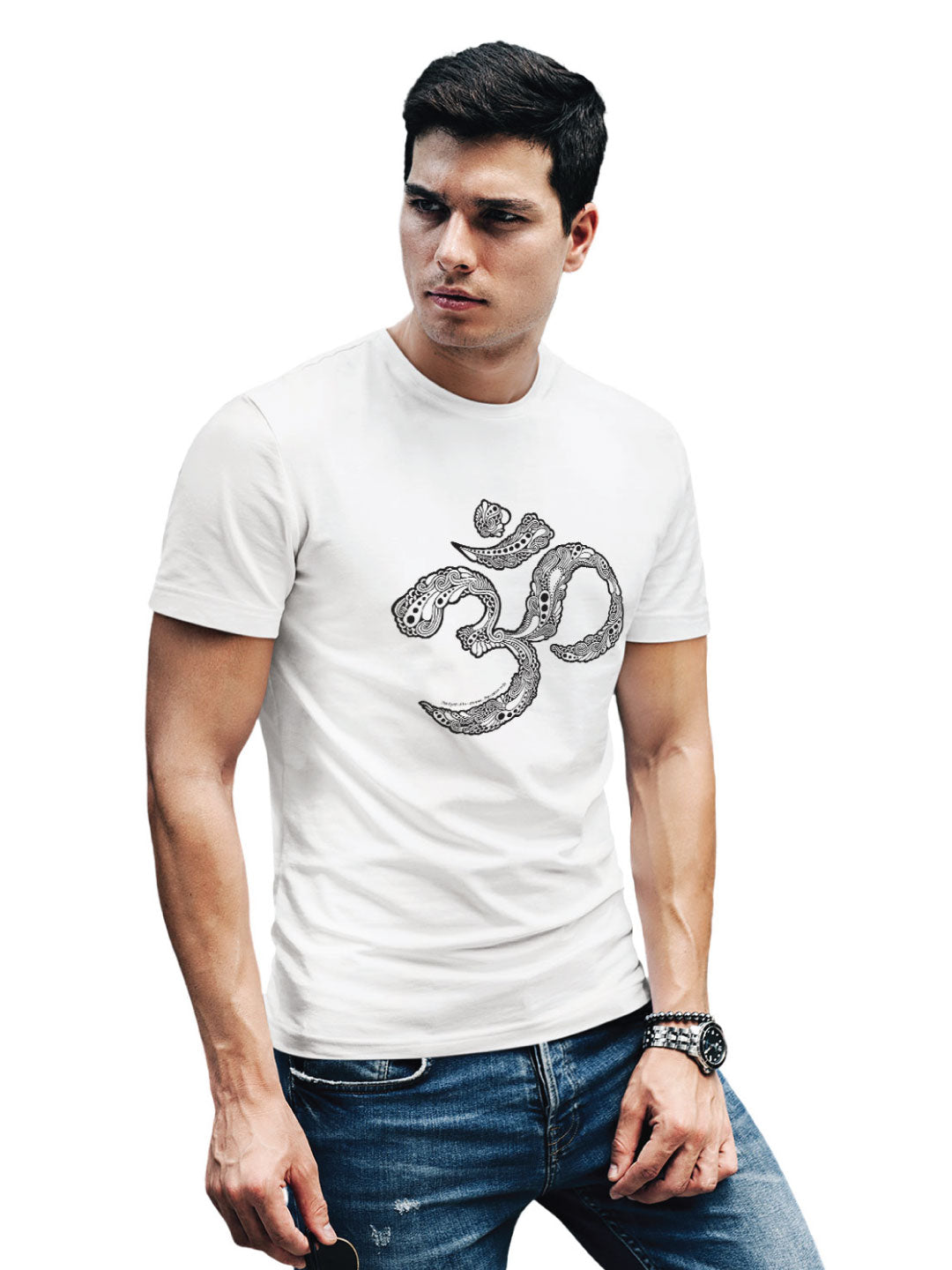 Tantra OM Doodle Graphic Printed Cotton T-Shirt | Spiritual Mandala Art | Casual Wear | Original Since 1997