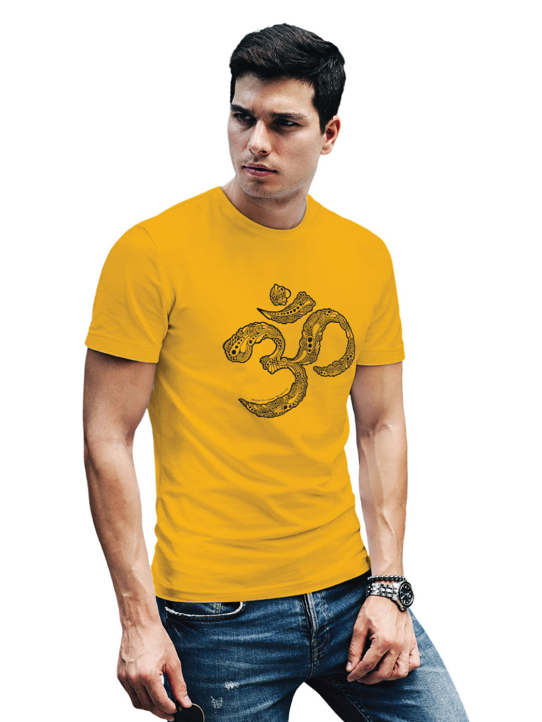 Tantra OM Doodle Graphic Printed Cotton T-Shirt | Spiritual Mandala Art | Casual Wear | Original Since 1997