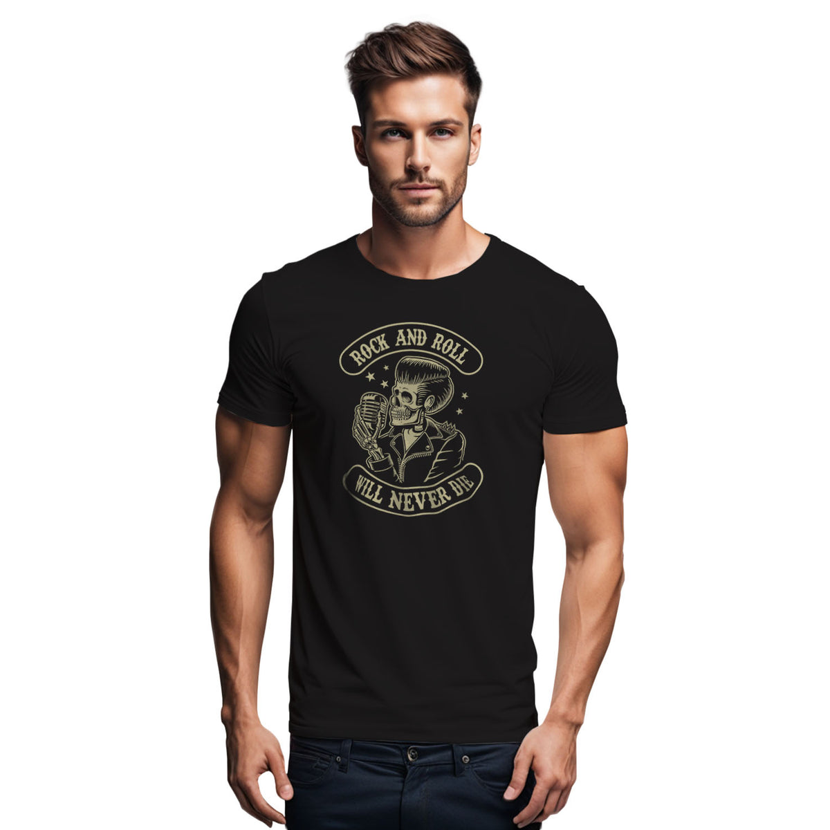 Rock & Roll Will Never Die Graphic T-Shirt | Tantra T-Shirts