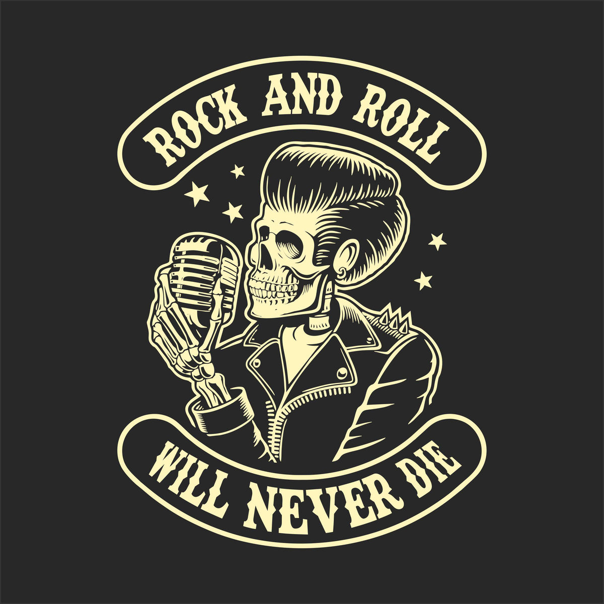 Rock & Roll Will Never Die Graphic T-Shirt | Tantra T-Shirts