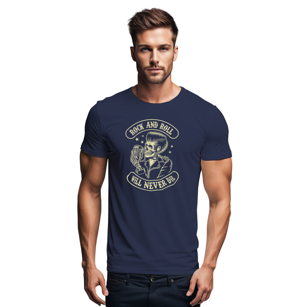 Rock & Roll Will Never Die Graphic T-Shirt | Tantra T-Shirts