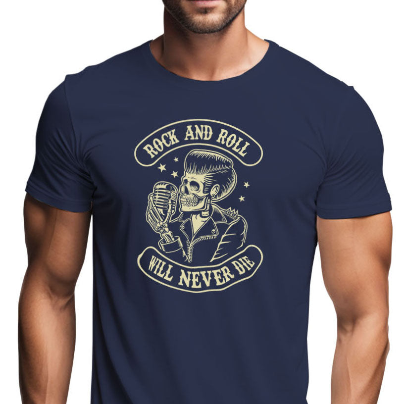 Rock & Roll Will Never Die Graphic T-Shirt | Tantra T-Shirts