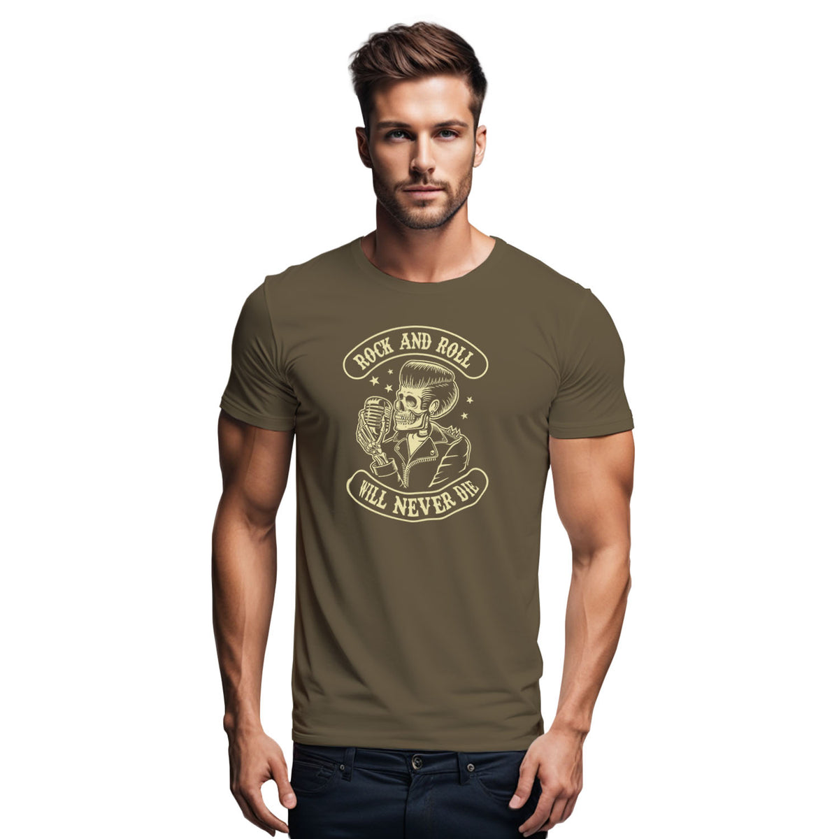 Rock & Roll Will Never Die Graphic T-Shirt | Tantra T-Shirts