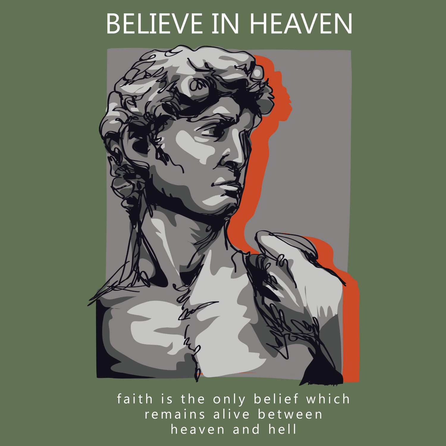 Believe In Heaven Oversize Back Print – Tantra Original Brand Since 1997 – Unisex Cotton Tee Everyday Wear - Shipping Globally!
