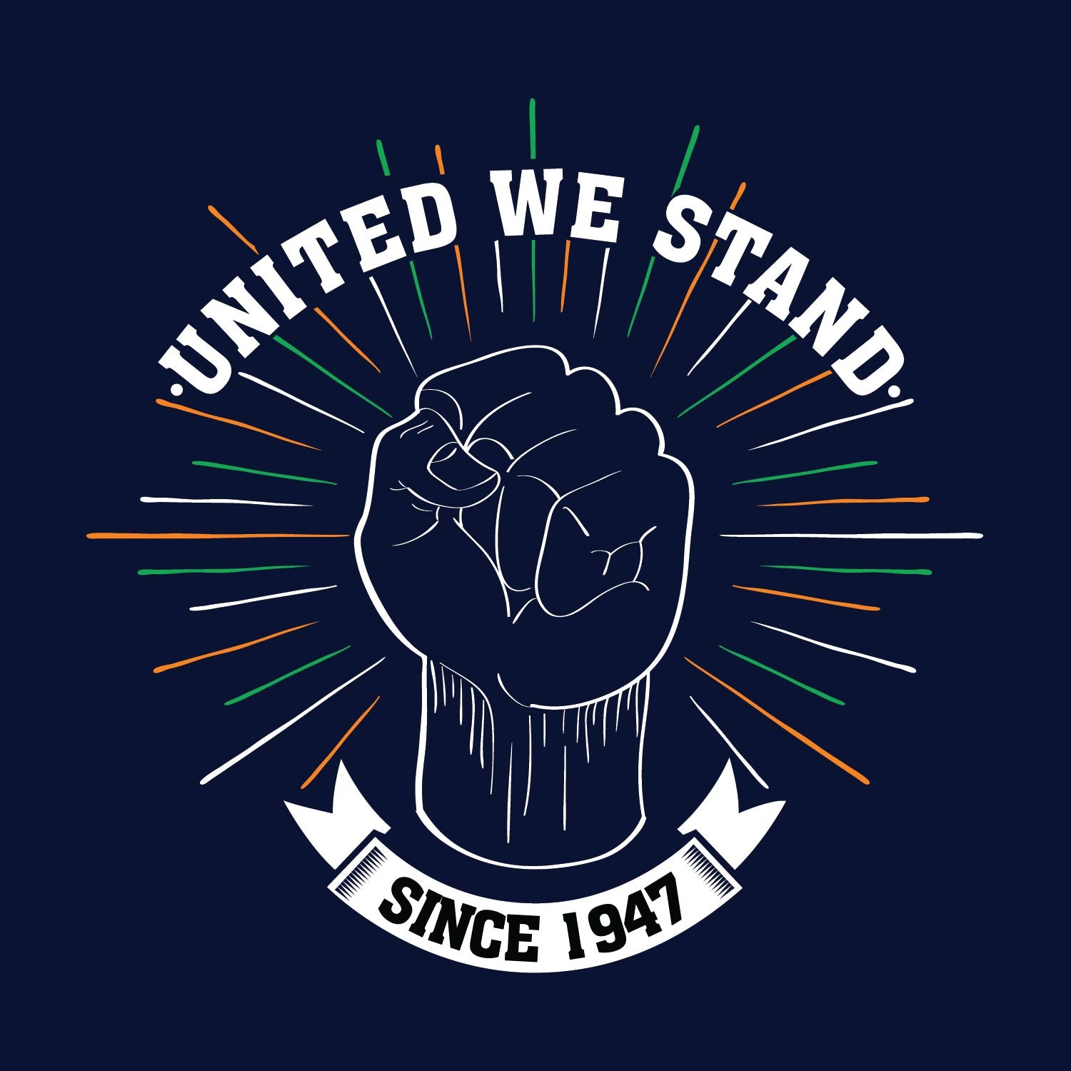 United We Stand - Unisex Graphic Tee, Regular Fit, Half Sleeve, Round Neck, Premium Cotton, Casual Wear.