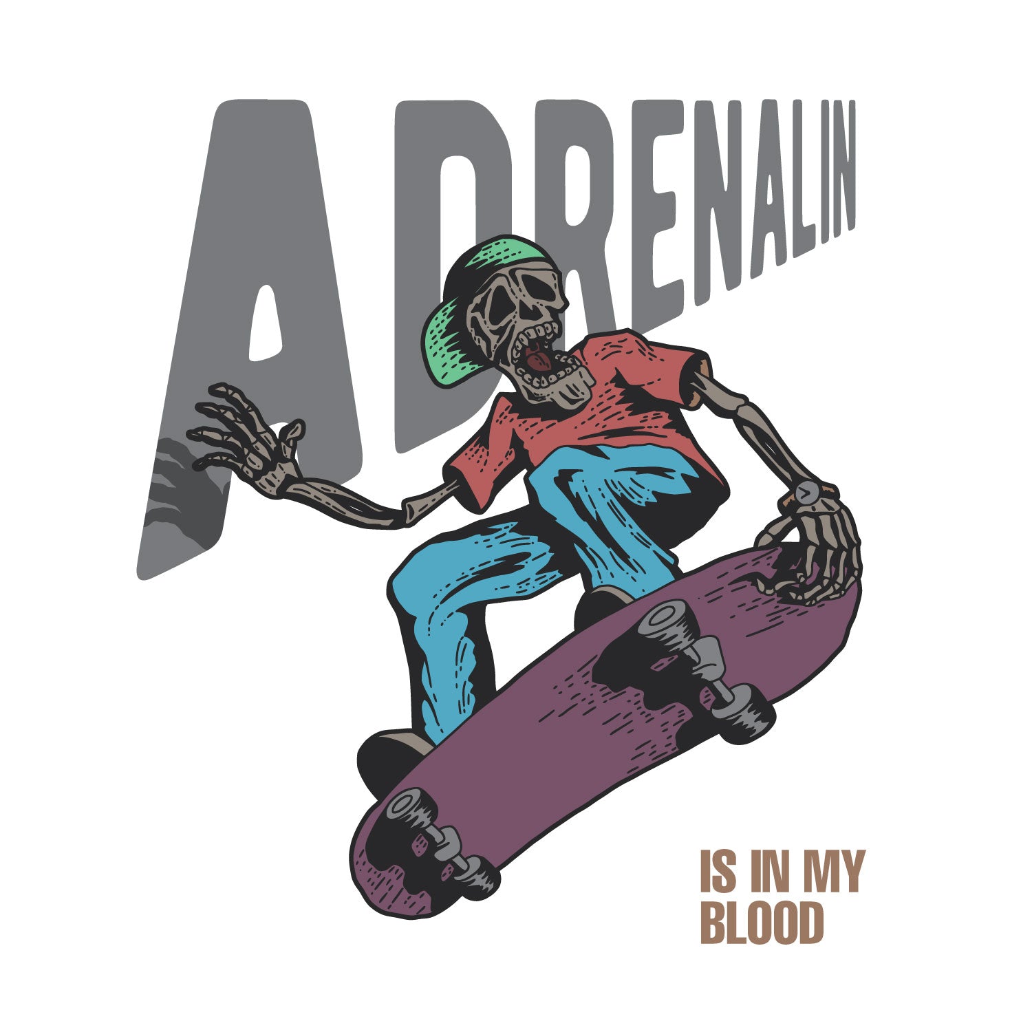 In My Blood Men's Front & Back Graphic Polycotton Single Jersey T-Shirt Regular Fit Everyday Casual Wear