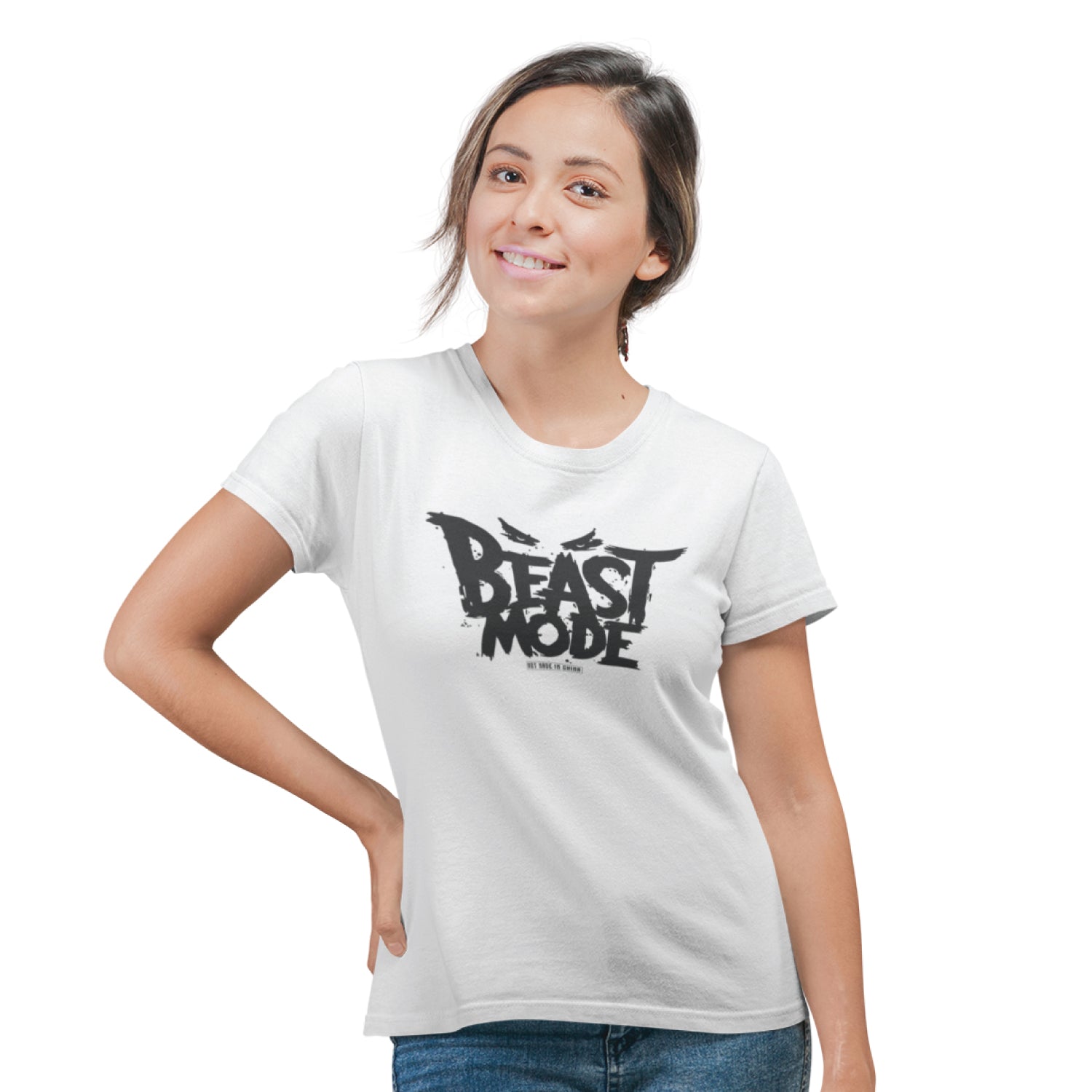 Beast Mode Front & Back Graphic Polycotton Single Jersey Unisex T-Shirt Regular Fit Everyday Casual Wear