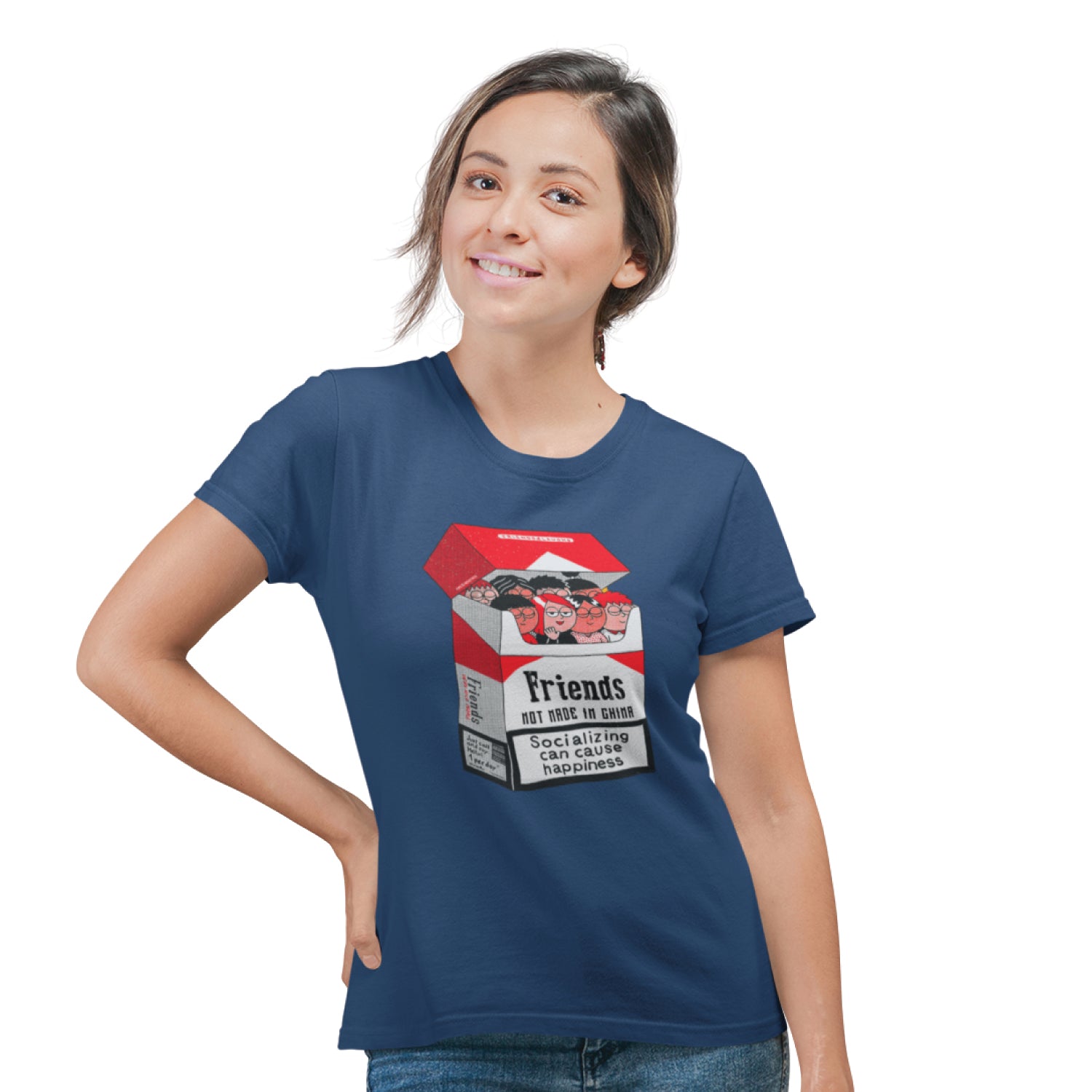 Friends & Laughs Front & Back Graphic Polycotton Single Jersey Unisex T-Shirt Regular Fit Everyday Casual Wear