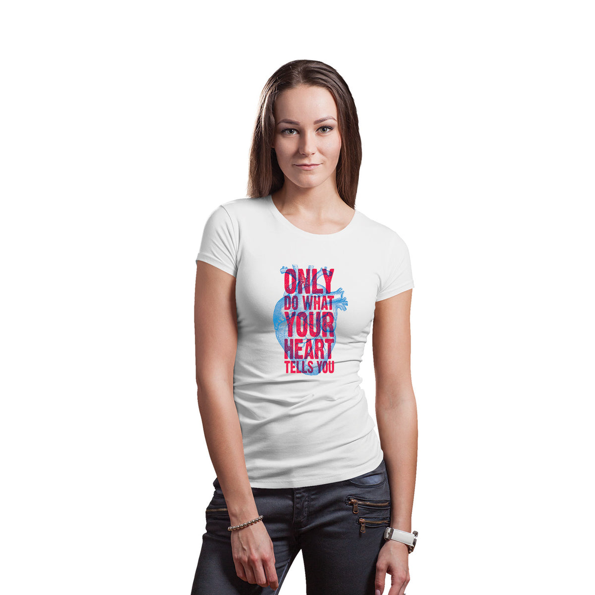 Heart Tells You Women's Graphic Printed Cotton T-Shirt | Anatomical Heart Artwork | Casual Wear | Original Since 1997