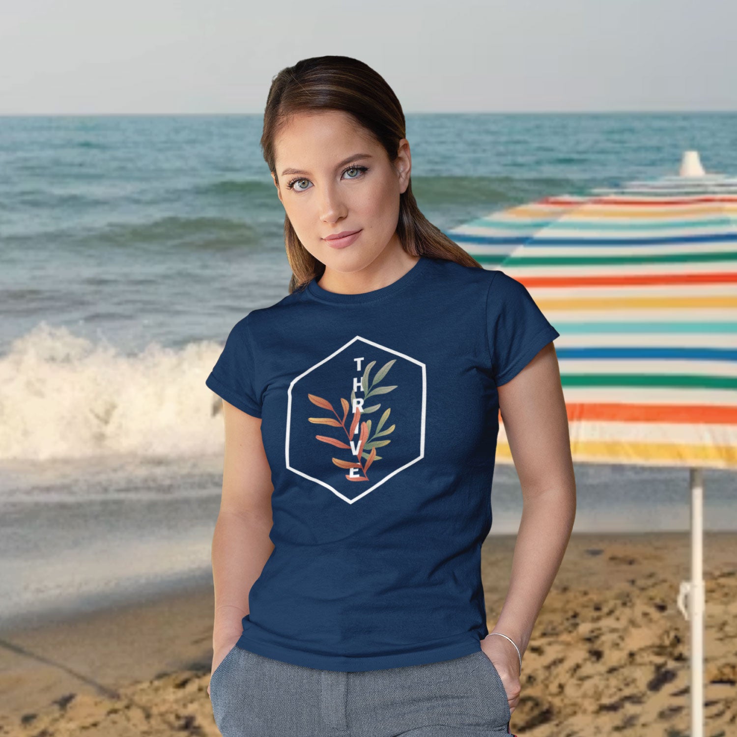 Thrive Women's Graphic Polycotton Single Jersey T-Shirt Regular Fit Everyday Casual Wear