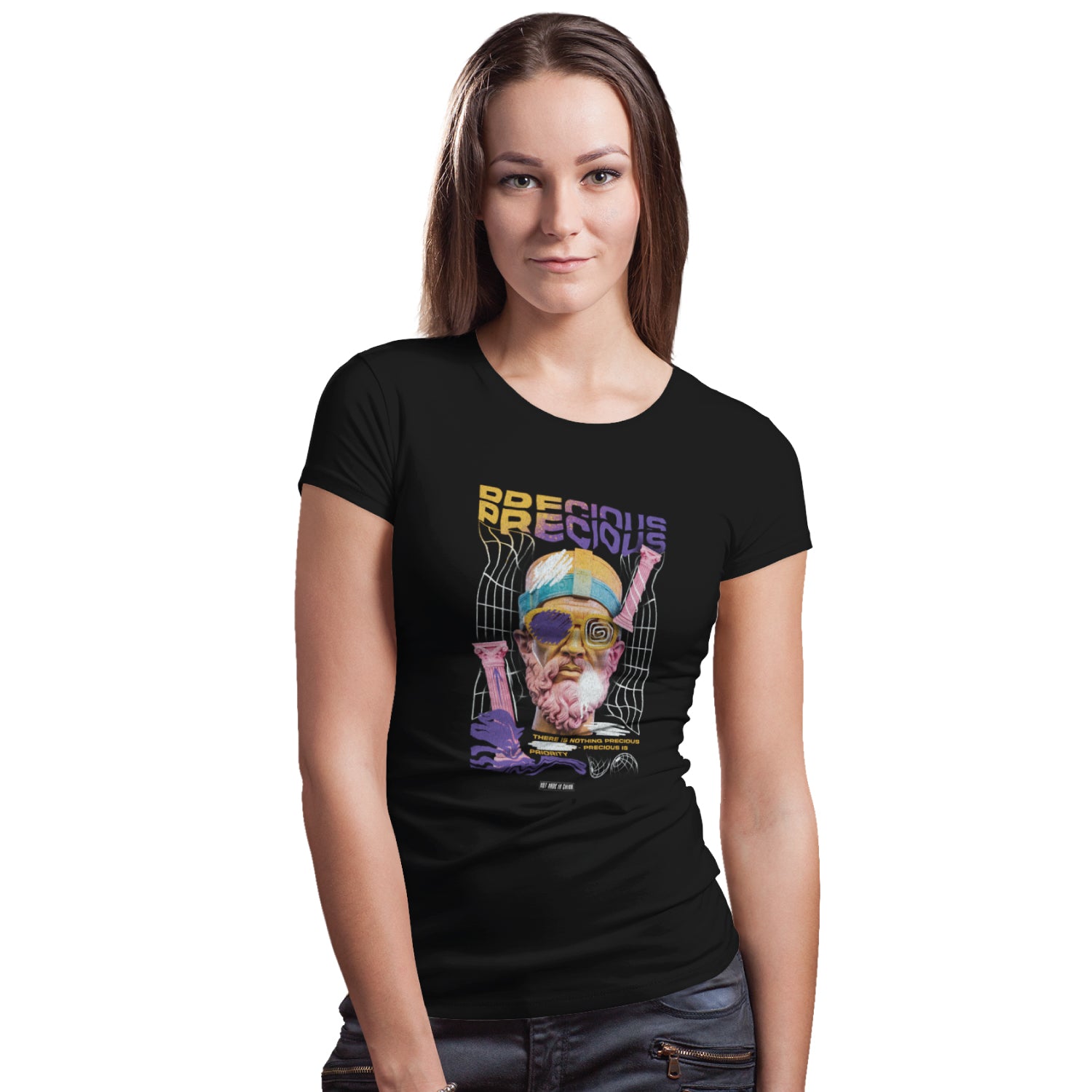 Precious Front & Back Graphic Polycotton Single Jersey Unisex T-Shirt Regular Fit Everyday Casual Wear