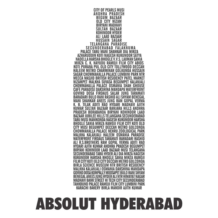 Absolut Hyderabad T-Shirt – Tantra Original Brand Since 1997 – Unisex Graphic Cotton Tee – City-Inspired & Trendy Casual Wear - Shipping Globally!