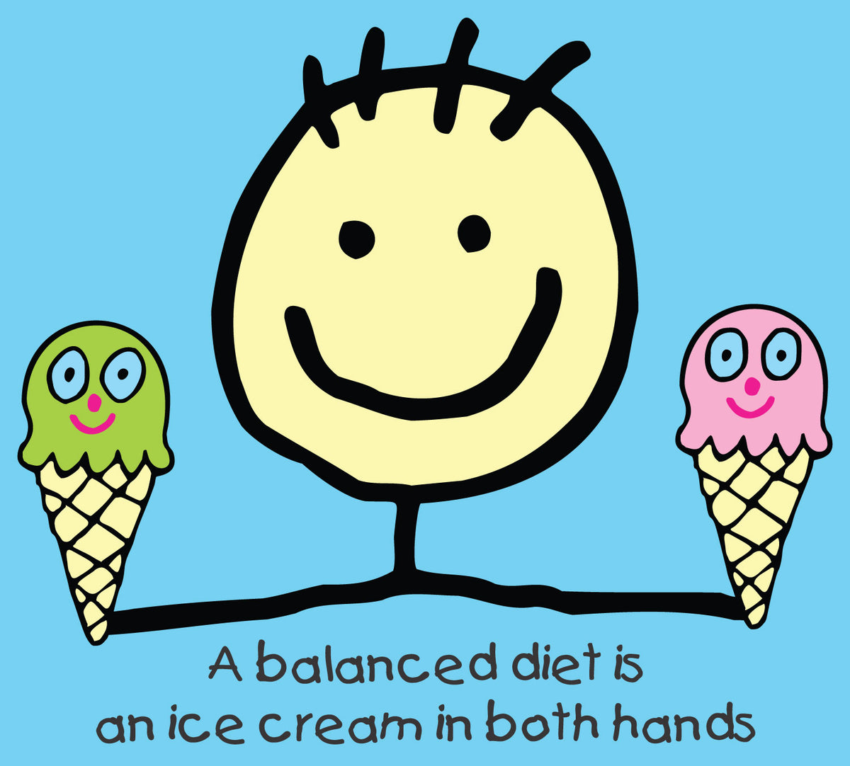 Balanced Diet Ice Cream Graphic Kids T-Shirt | Tantra T-Shirts