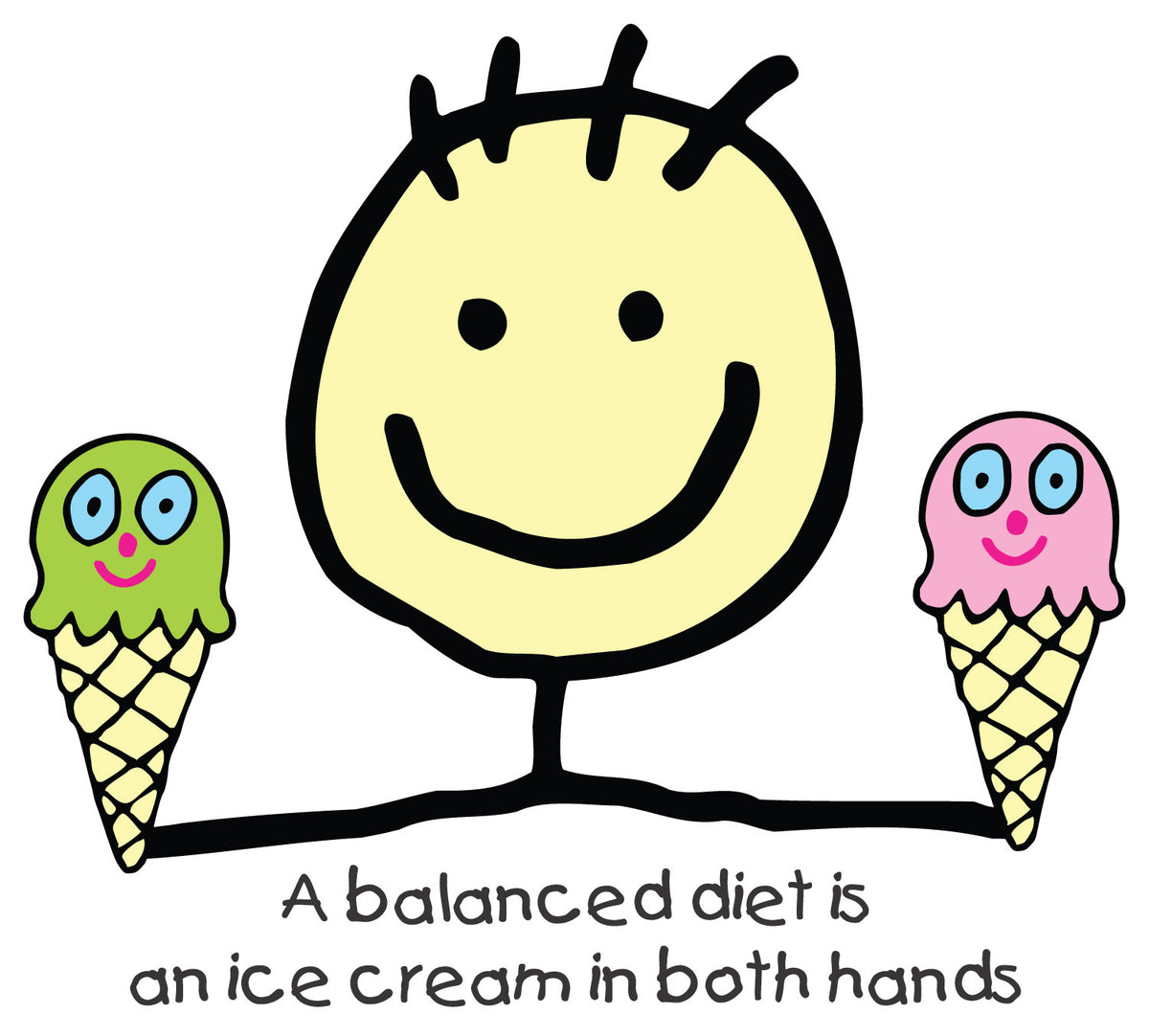 Balanced Diet Ice Cream Graphic Kids T-Shirt | Tantra T-Shirts