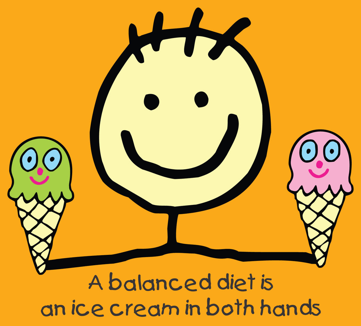 Balanced Diet Ice Cream Graphic Kids T-Shirt | Tantra T-Shirts