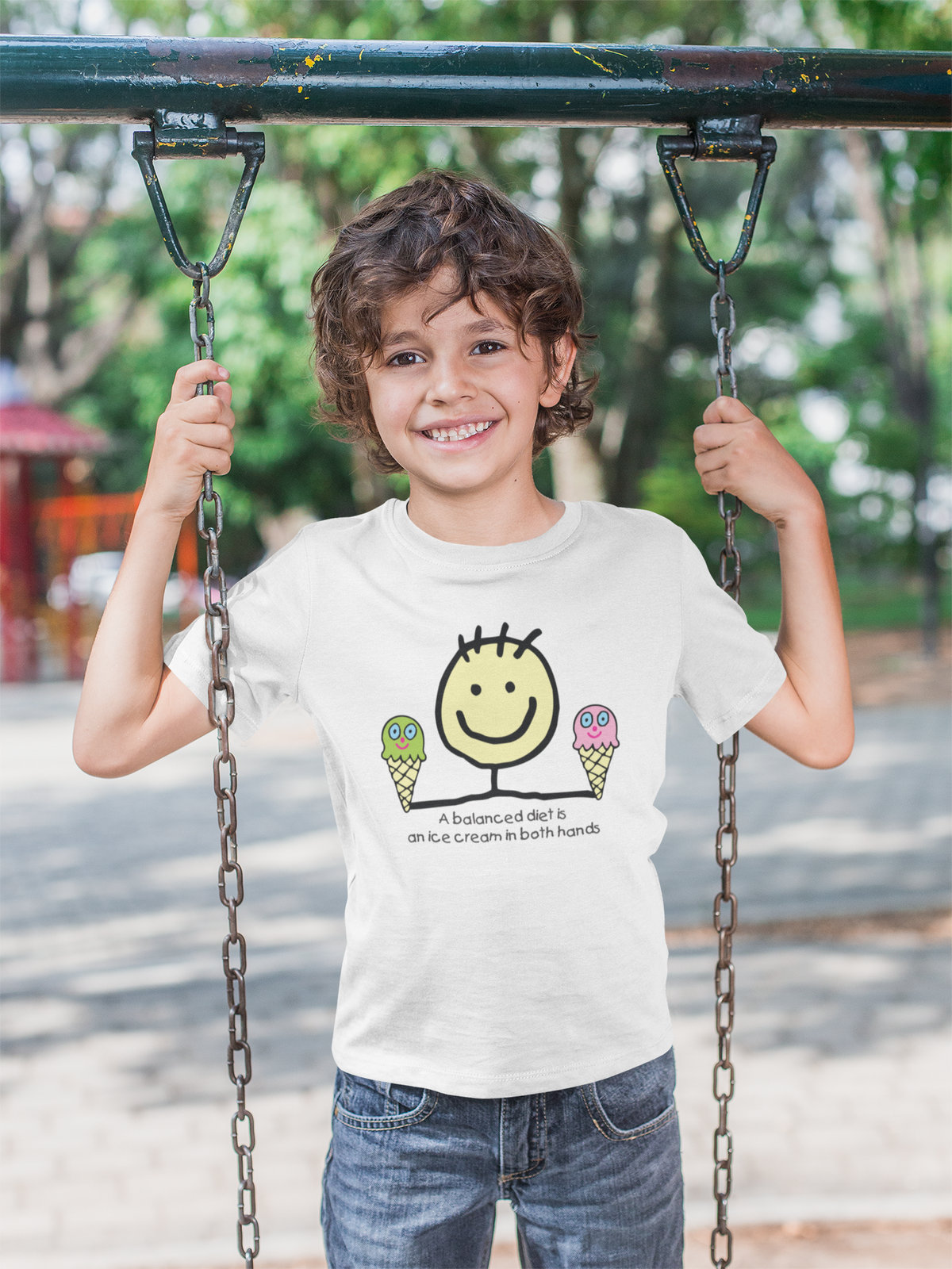 Balanced Diet Ice Cream Graphic Kids T-Shirt | Tantra T-Shirts