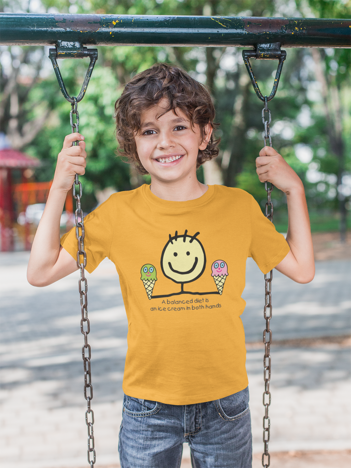 Balanced Diet Ice Cream Graphic Kids T-Shirt | Tantra T-Shirts