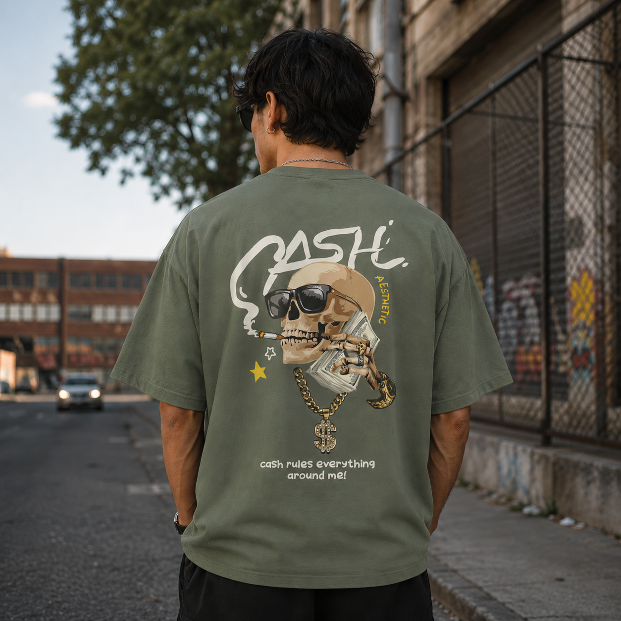 Cash Oversize Back Print – Tantra Original Brand Since 1997 – Unisex Cotton Tee Everyday Wear - Shipping Globally!