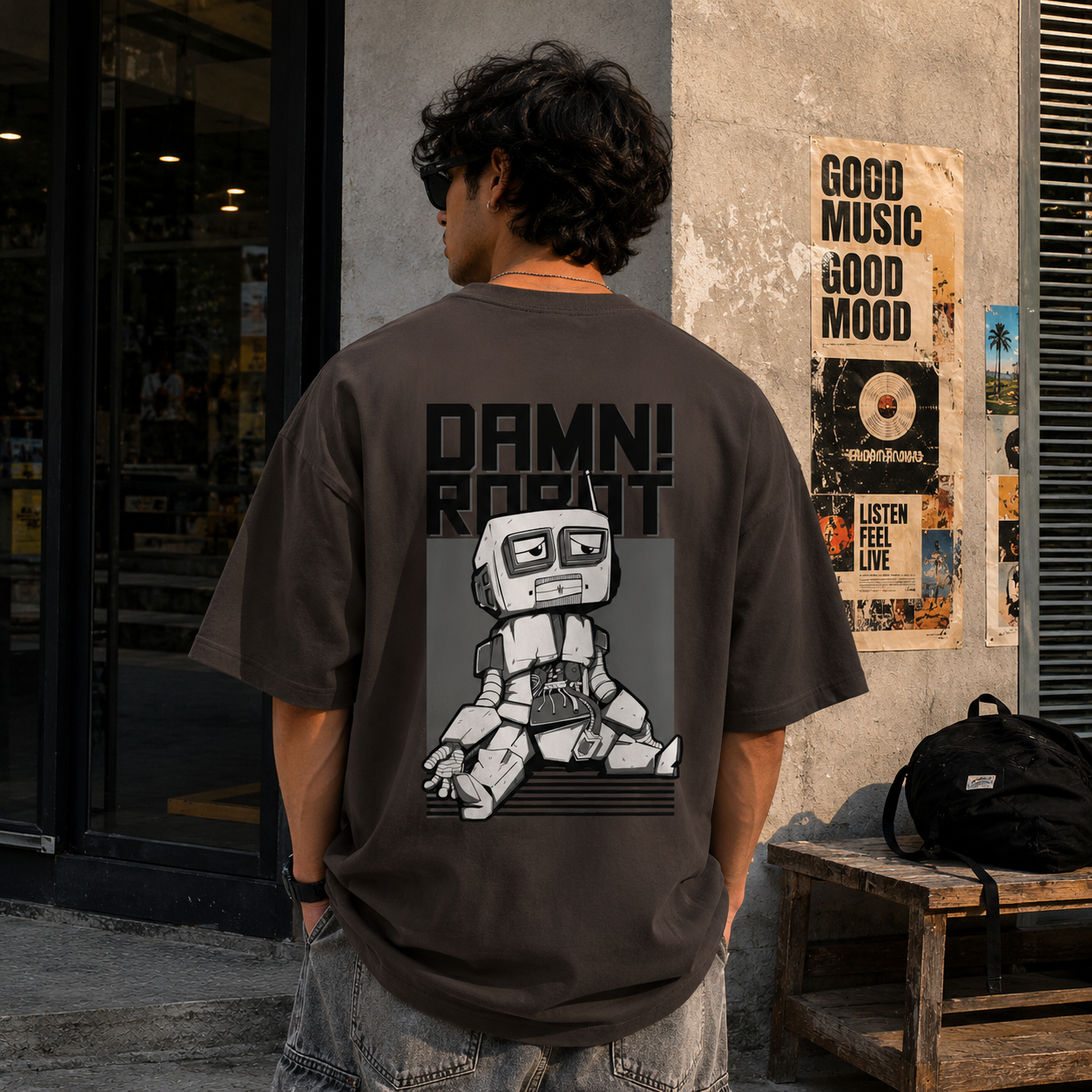 Damn! Oversize Back Print – Tantra Original Brand Since 1997 – Unisex Cotton Tee Everyday Wear - Shipping Globally!