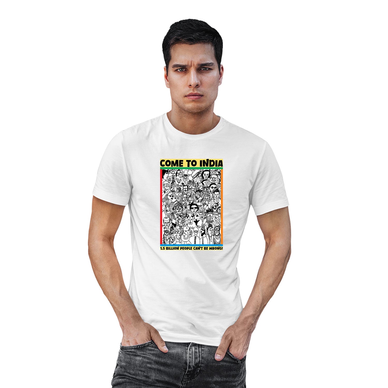 Come To India Cotton Unisex T-Shirt Everyday Casual Wear Original Since 1997 Shipping Globally